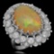 14K Gold 11.64ct Opal 2.89ct Diamond Ring