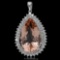 14K Gold 44.65ct Morganite 3.95ct Diamond Pendant