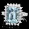 14k Gold 6.50ct Aquamarine 1.00ct Diamond Ring