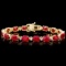 14k Gold 25.00ct Ruby 1.00ct Diamond Bracelet