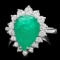 14k White Gold 4.40ct Emerald 1.00ct Diamond Ring