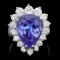 14k Gold 9.00ct Tanzanite 1.60ct Diamond Ring