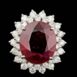 14k White Gold 11.00ct Ruby 1.80ct Diamond Ring