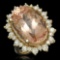 14K Gold 23.03ct Morganite 2.13ct Diamond Ring