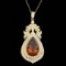 14k Gold 14.50ct Citrine 1.70ct Diamond Pendant