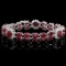 14k White Gold 43ct Ruby 1.65ct Diamond Bracelet