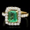 14k Gold 1.80ct Emerald 1.00ct Diamond Ring