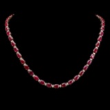 14k Gold 46.00ct Ruby 1.60ct Diamond Necklace