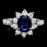 14k Gold 2.50ct Sapphire 1.00ct Diamond Ring