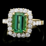 14k Gold 3.50ct Tourmaline 1.10ct Diamond Ring