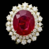 14k Yellow Gold 8.00ct Ruby 1.45ct Diamond Ring