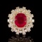 14K Gold 9.39ct Ruby 3.93ct Diamond Ring