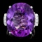 14k Gold 30.00ct Amethyst 0.75ct Diamond Ring