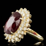 14k Yellow Gold 13.50ct Ruby 2.00ct Diamond Ring