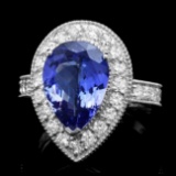 14k Gold 4.00ct Tanzanite 1.15ct Diamond Ring