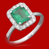 14k Gold 1.20ct Emerald 0.52ct Diamond Ring