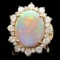 14k Yellow Gold 6.00ct Opal 2.30ct Diamond Ring