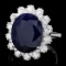 14k Gold 9.00ct Sapphire 1.50ct Diamond Ring