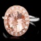 14k Gold 4ct Morganite .40ct Diamond Ring