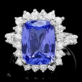 14k Gold 5.00ct Tanzanite 1.20ct Diamond Ring