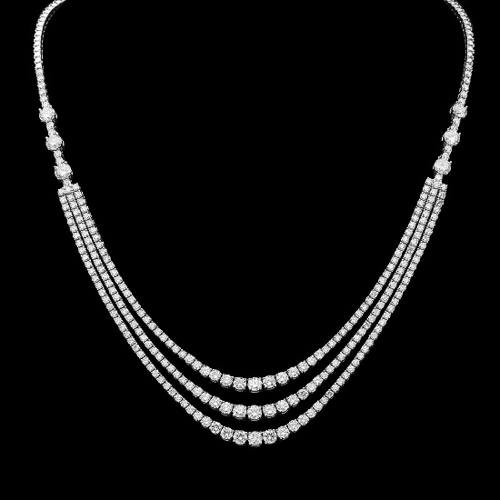 14K Gold 12.20ct Diamond Necklace