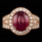 14k Rose Gold 9.00ct Ruby 1.55ct Diamond Ring