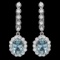 14k Gold 4ct Aquamarine 1.00ct Diamond Earrings