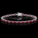 14k Gold 14.50ct Ruby 0.55ct Diamond Bracelet