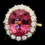 14k Gold 10.50ct Tourmaline 1.50ct Diamond Ring