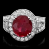 14k White Gold 6.00ct Ruby 1.60ct Diamond Ring