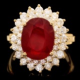 14k Yellow Gold 6.20ct Ruby 1.50ct Diamond Ring