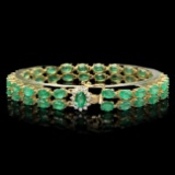 14k Gold 18ct Emerald 0.40ct Diamond Bracelet