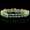 14k Gold 11ct Emerald 1.40ct Diamond Bracelet