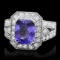 14k Gold 4.00ct Tanzanite 1.50ct Diamond Ring