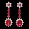 14k Yellow Gold 5ct Ruby 1.60ct Diamond Earrings