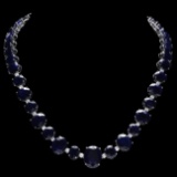 14k W Gold 164ct Sapphire 1.85ct Diamond Necklace