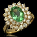 14K Gold 1.94ct Tourmaline 1.45ct Diamond Ring