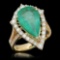 14K Gold 3.82 Emerald 1.05 Diamond Ring