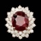 14k Rose Gold 13.00ct Ruby 3.20ct Diamond Ring