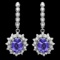 14k Gold 4.50ct Tanzanite 1.70ct Diamond Earrings