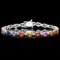 14k Gold 15ct Sapphire 0.35ct Diamond Bracelet