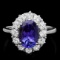 14k Gold 2.60ct Tanzanite 1.00ct Diamond Ring