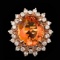 14k Rose Gold 5.50ct Citrine 0.80ct Diamond Ring