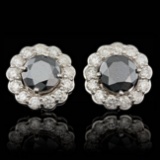 14k White Gold 6ct Diamond Earrings