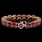 14k Yellow Gold 35ct Ruby 0.45ct Diamond Bracelet