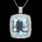 14k 38.00ct Aquamarine 3.55ct Diamond Pendant