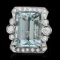 14k Gold 24.00ct Aquamarine 1.70ct Diamond Ring