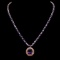 14K Gold 30.08ct Amethyst & 2.60ct Diamond Necklace