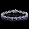 14k 19.50ct Tanzanite 0.80ct Diamond Bracelet