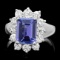 14k Gold 2.50ct Tanzanite 1.20ct Diamond Ring